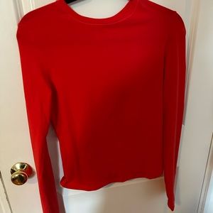 Skims cotton long sleeve tshirt in ruby Jersey nwot